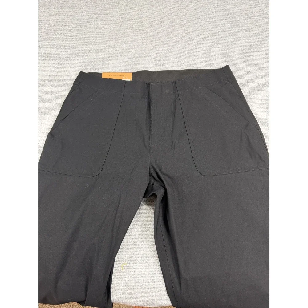 Eddie Bauer Horizon Straight Ankle Pants Black 14 Stretch Hiking Travel 1878526